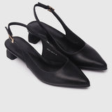 Sirena Slingback Heels (Black)