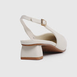 Sirena Slingback Heels (White)