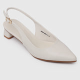 Sirena Slingback Heels (White)