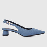 Sirena Slingback Heels (Steel Blue)