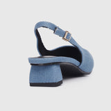 Sirena Slingback Heels (Steel Blue)