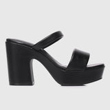 Oceana Open Toe Platform Heels (Black)