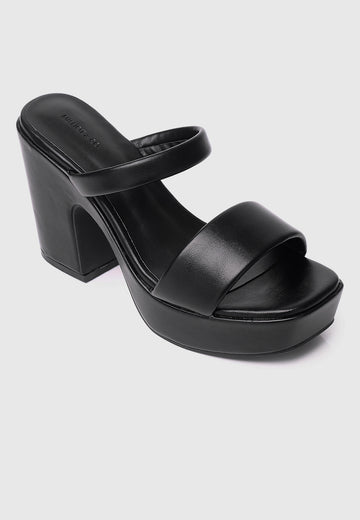 Oceana Open Toe Platform Heels (Black)