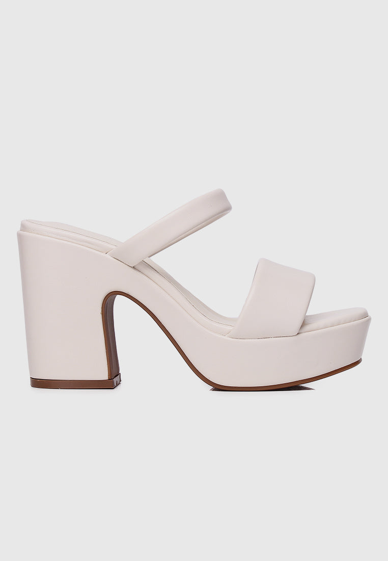 Oceana Open Toe Platform Heels (White)