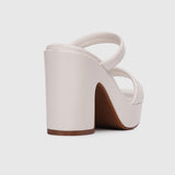 Oceana Open Toe Platform Heels (White)