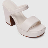 Oceana Open Toe Platform Heels (White)