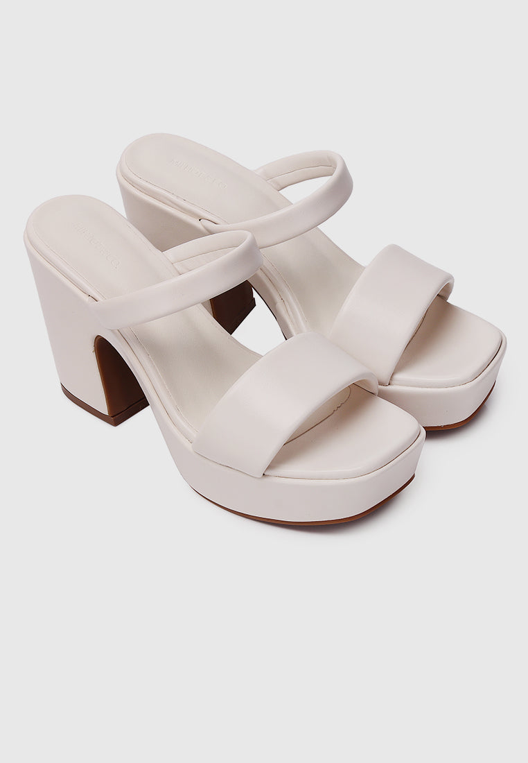 Oceana Open Toe Platform Heels (White)