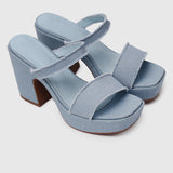 Oceana Open Toe Platform Heels (Sky Blue)