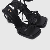 Bay Ankle-Strap Heels (Black)