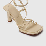 Bay Ankle-Strap Heels (Light Yellow)