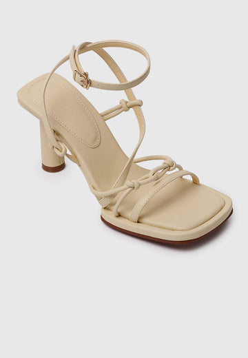 Bay Ankle-Strap Heels (Light Yellow)
