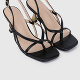 Lola Open Toe Heels (Black)