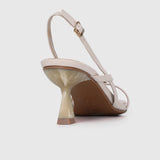 Lola Open Toe Heels (Almond)