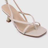 Lola Open Toe Heels (Almond)