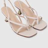 Lola Open Toe Heels (Almond)