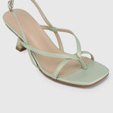 Lola Open Toe Heels (Light Green)