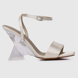 Twinkle Ankle-Strap Transparent Heels (Beige)