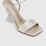 Twinkle Ankle-Strap Transparent Heels (Beige)