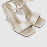 Twinkle Ankle-Strap Transparent Heels (Beige)