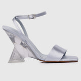 Twinkle Ankle-Strap Transparent Heels (Light Blue)