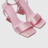 Twinkle Ankle-Strap Transparent Heels (Pink)