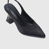 Lumi Slingback Transparent Heels (Black)