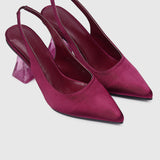 Lumi Slingback Transparent Heels (Red Violet)