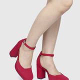 Neve Platform Block Heels (Red)