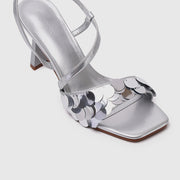 Flavia Sequin-Embellished Heels (Silver)