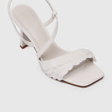 Flavia Sequin-Embellished Heels (White)