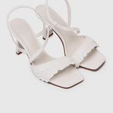 Flavia Sequin-Embellished Heels (White)