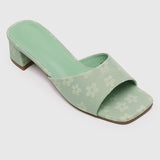 Yuri Floral Heels (Light Green)