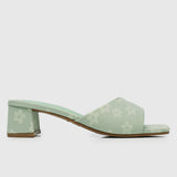 Yuri Floral Heels (Light Green)