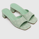 Yuri Floral Heels (Light Green)