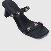 Ciana Floral Heels (Black)