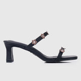 Ciana Floral Heels (Black)