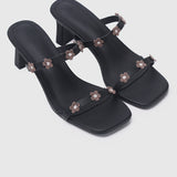 Ciana Floral Heels (Black)