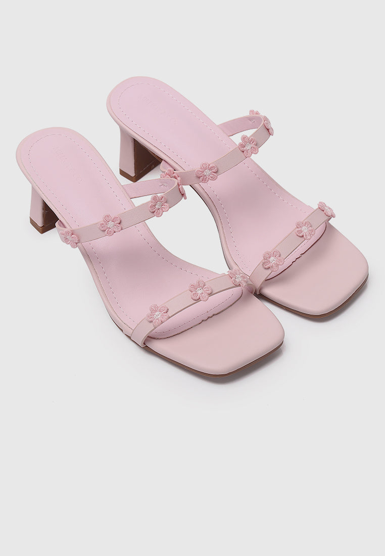 Ciana Floral Heels (Pink)
