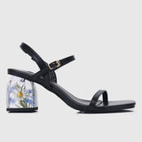 Remi Floral Heels (Black)