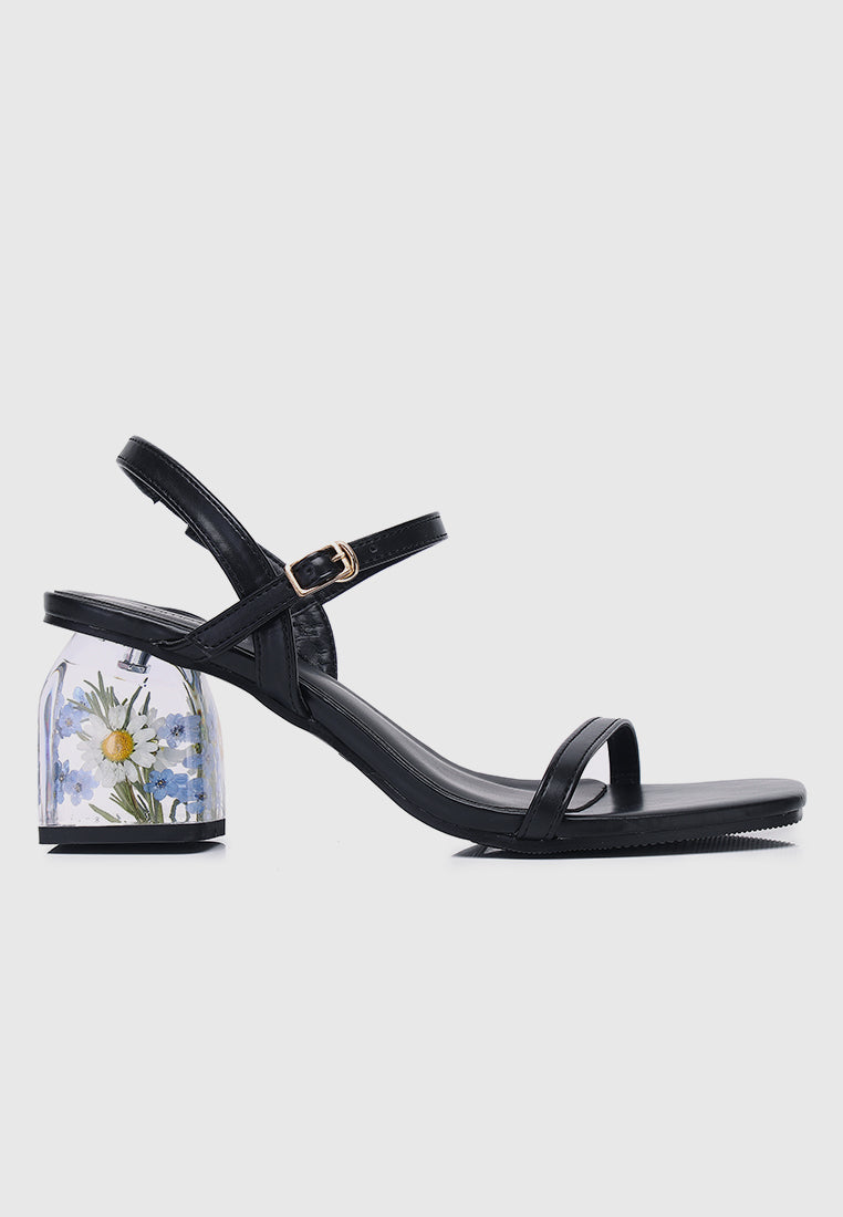 Remi Floral Heels (Black)