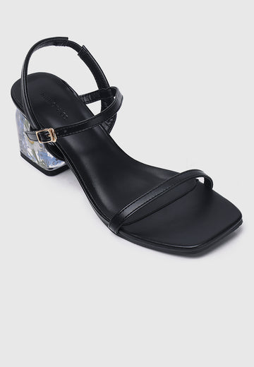 Remi Floral Heels (Black)