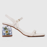 Remi Floral Heels (White)