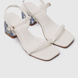 Remi Floral Heels (White)