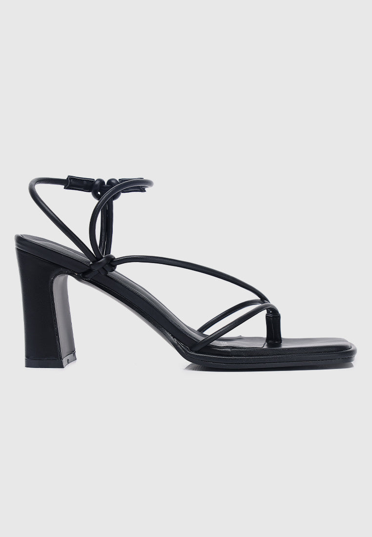 Renee Strappy Knotted Heels (Black)