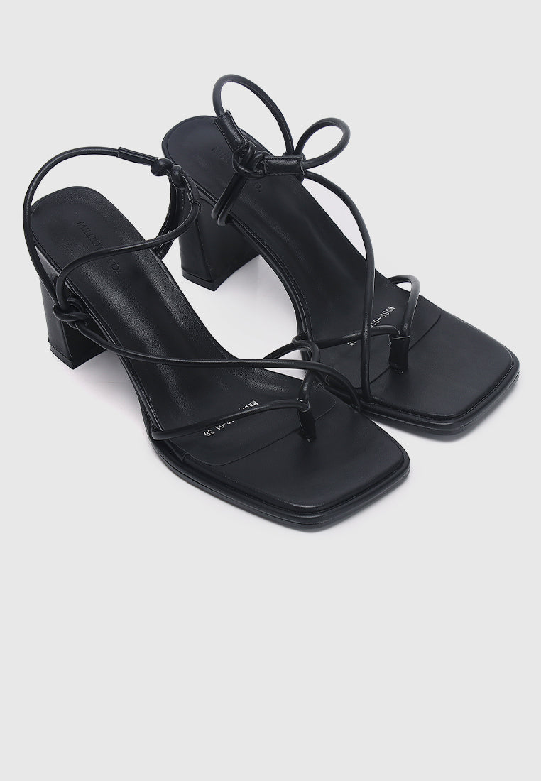 Renee Strappy Knotted Heels (Black)
