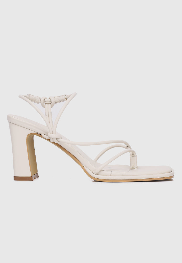 Renee Strappy Knotted Heels (Bone)