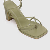 Renee Strappy Knotted Heels (Olive)