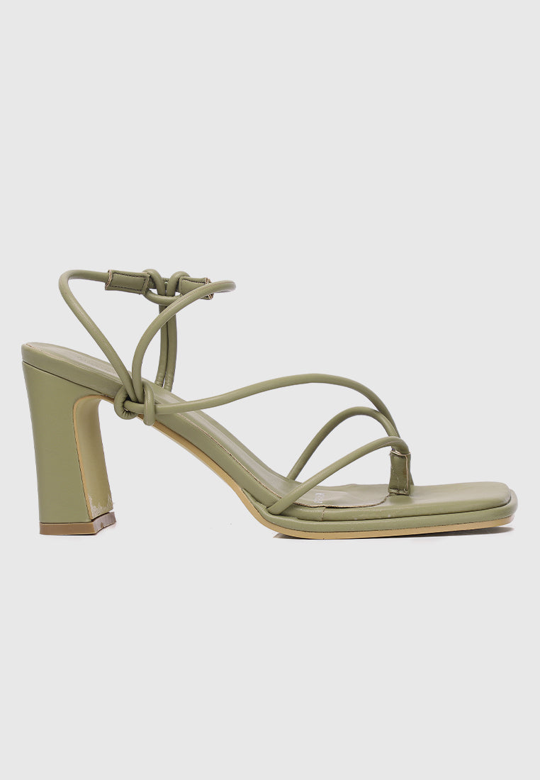 Renee Strappy Knotted Heels (Olive)