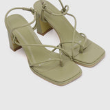 Renee Strappy Knotted Heels (Olive)