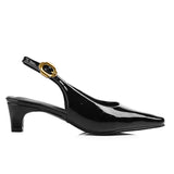 Carmen Square Toe Pumps Heels (Black)